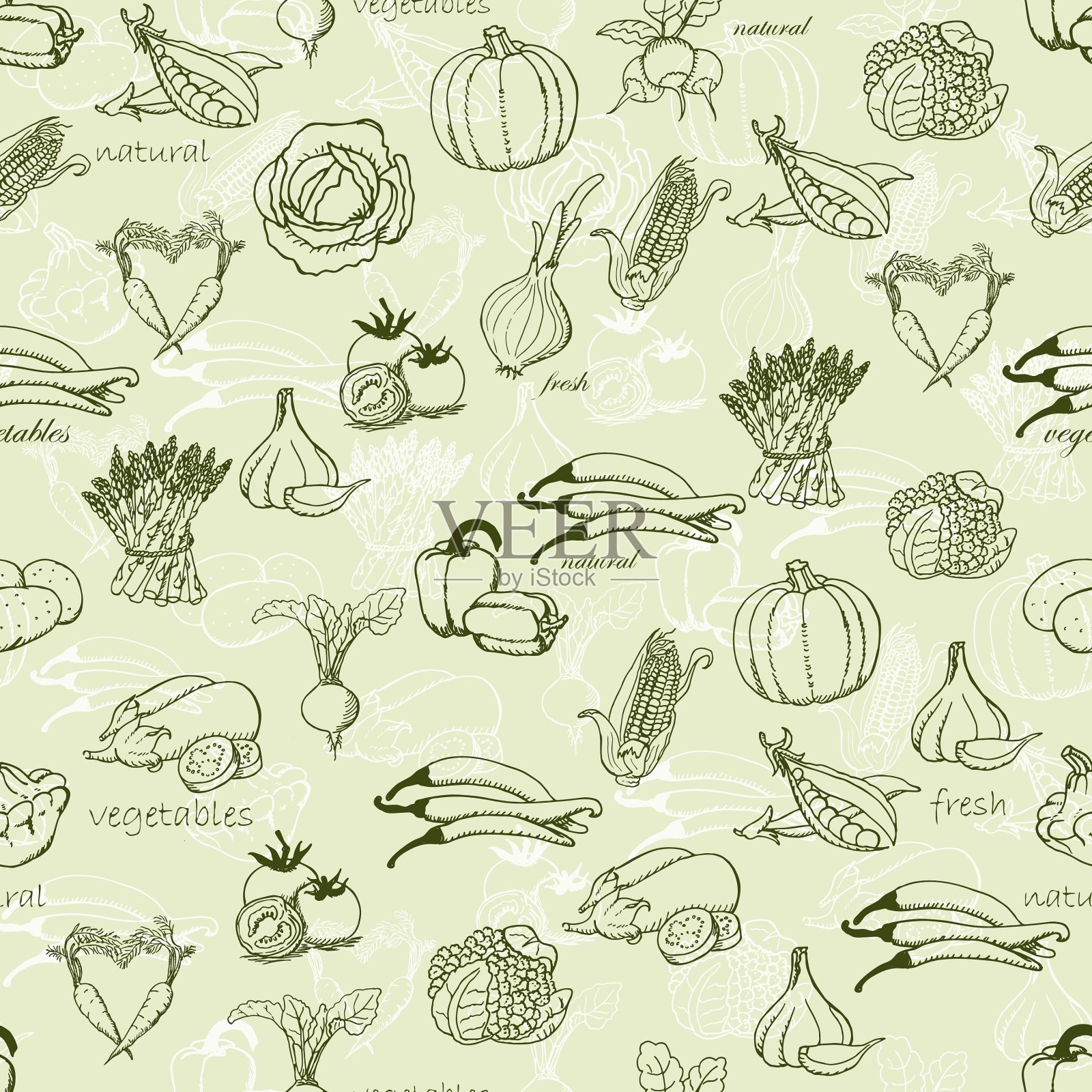 厨房有多种无缝图案插画图片素材