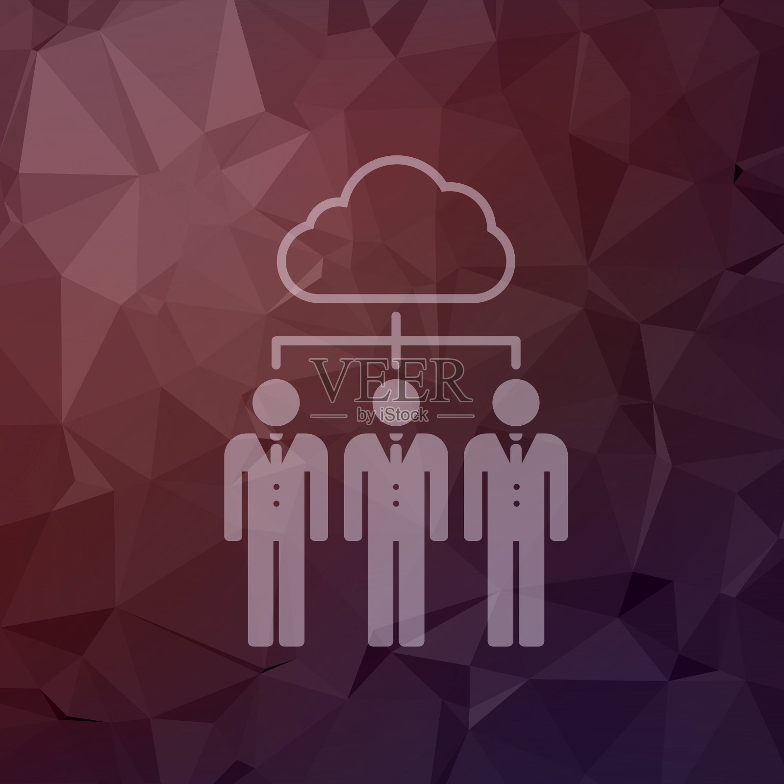 三位年轻人以云平造型为偶像插画图片素材