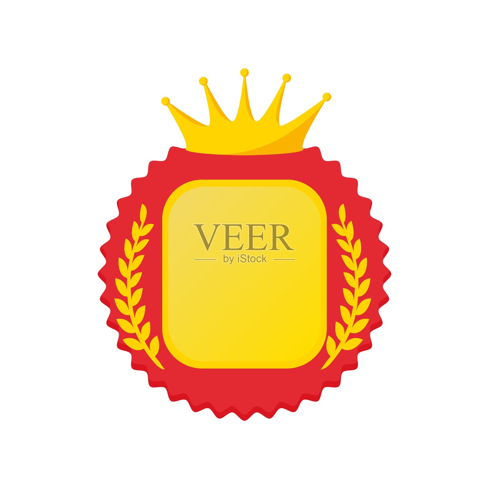 奖玫瑰与皇冠和月桂图标设计元素图片