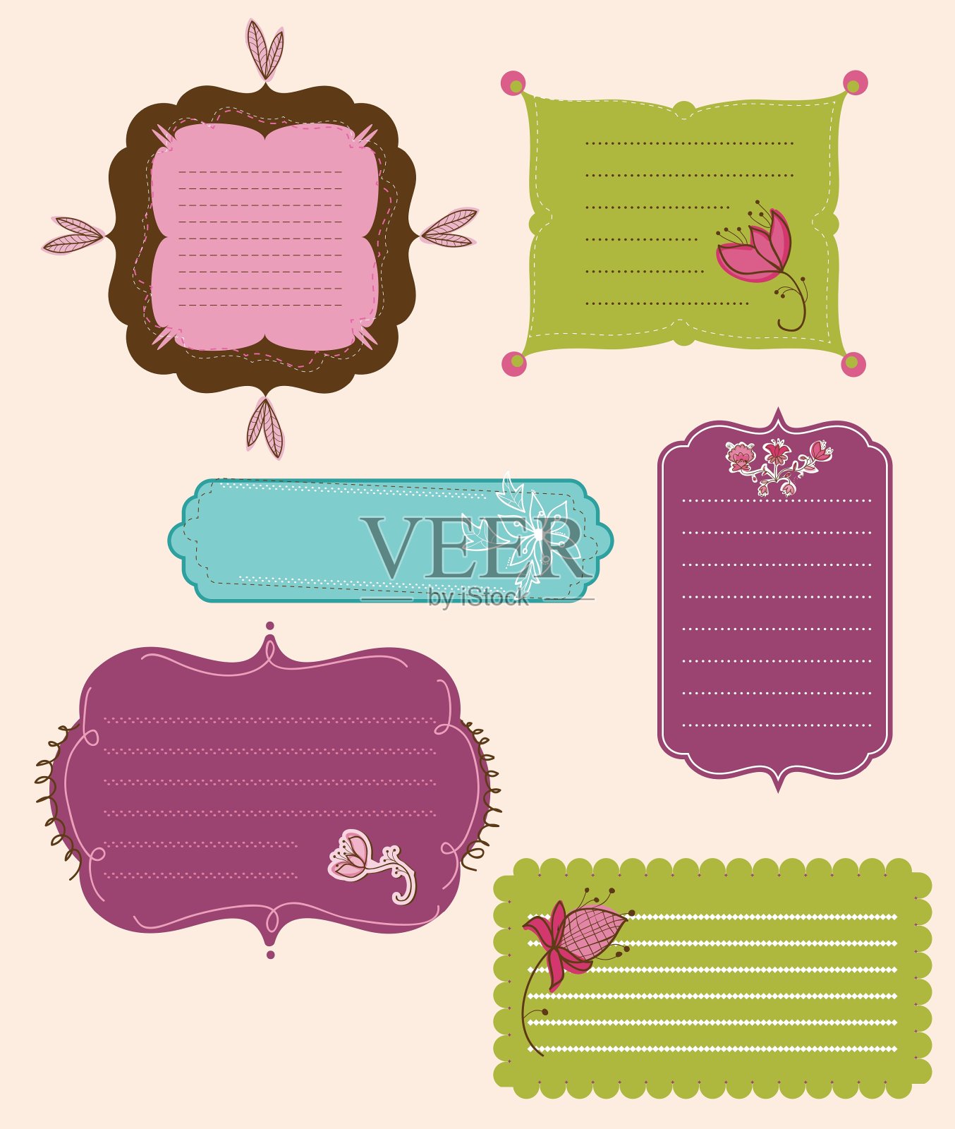 设计复古标签的集合插画图片素材