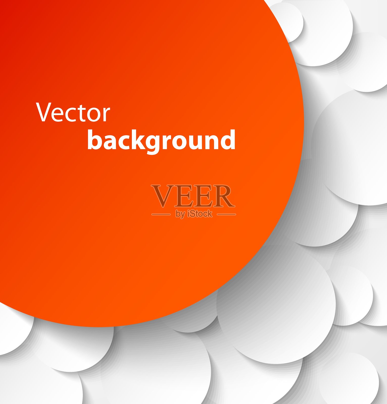 圆圈背景上的红纸横幅插画图片素材