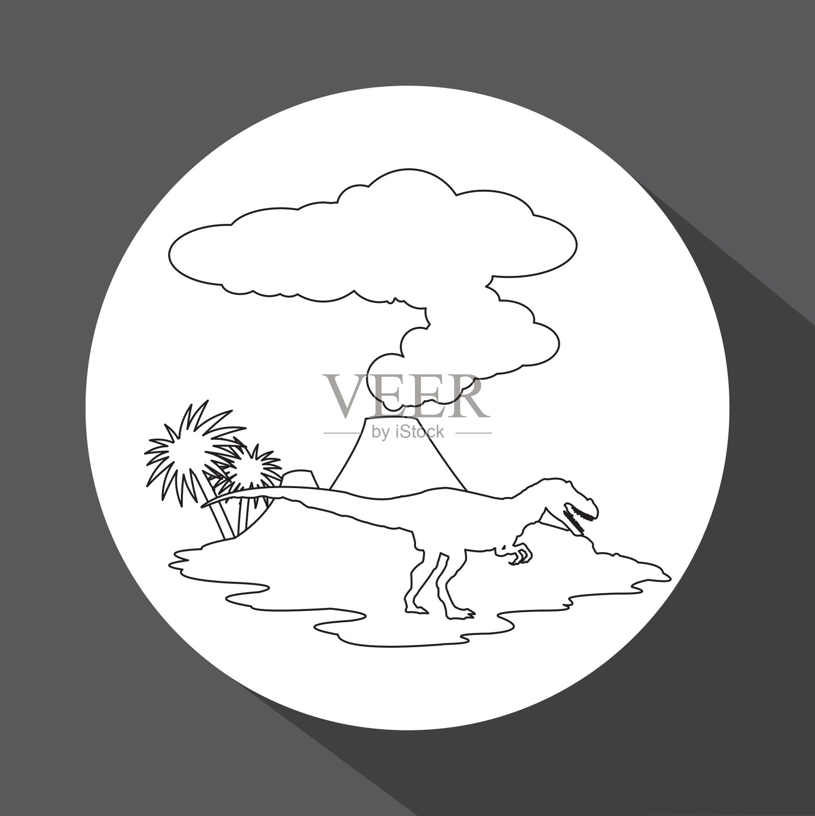 恐龙图标设计史前动物插画图片素材