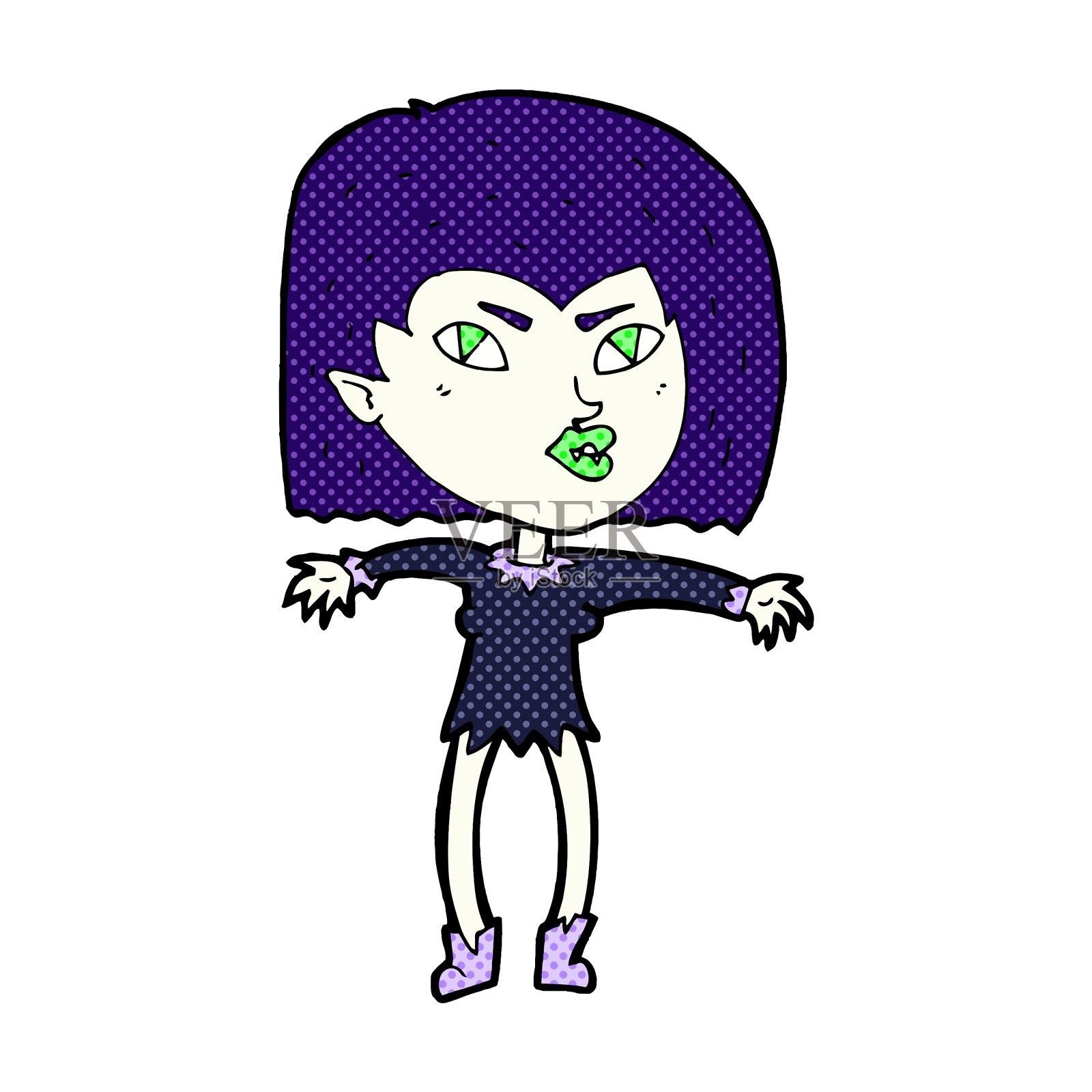 漫画中的吸血鬼女孩设计元素图片