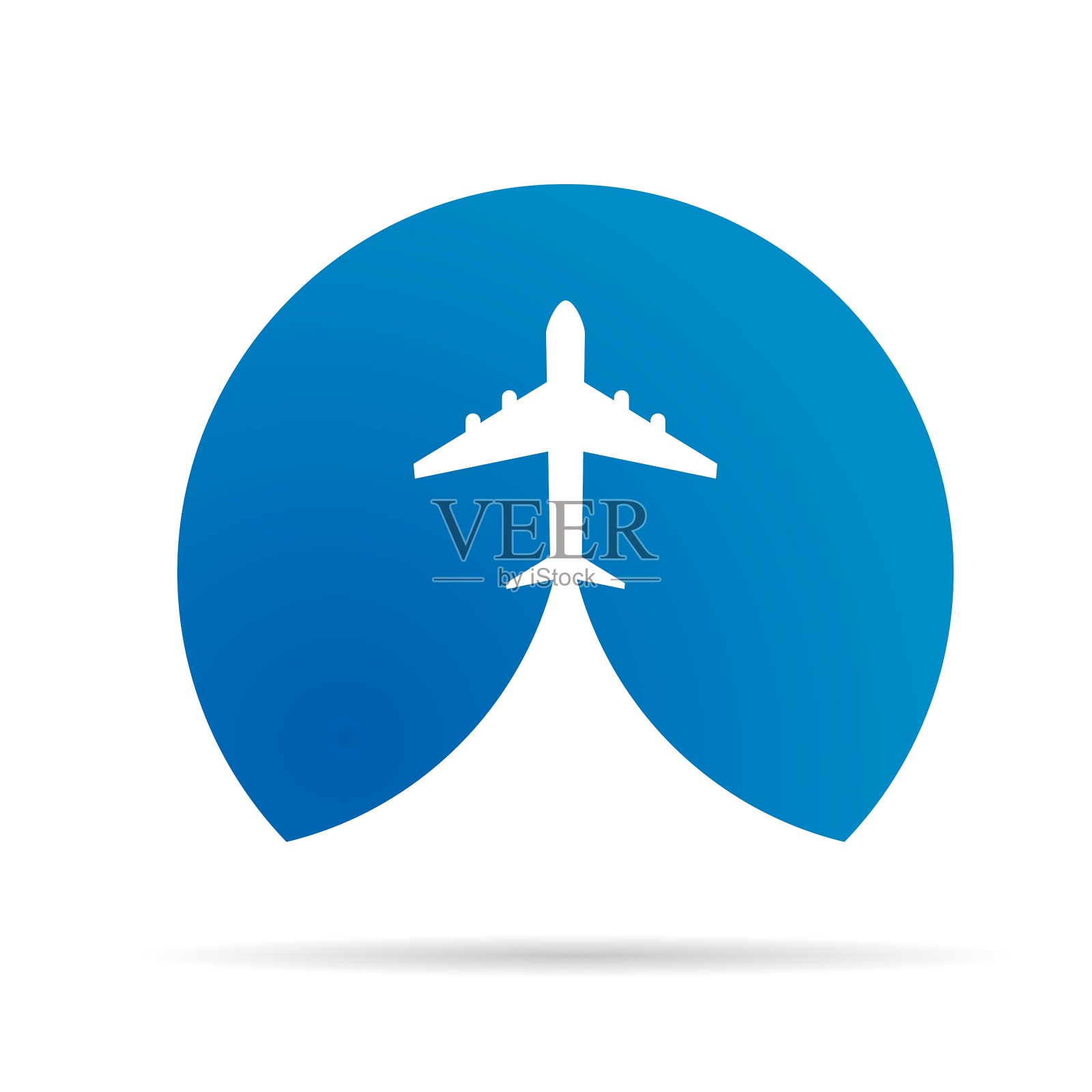 蓝色飞机图标设计元素图片