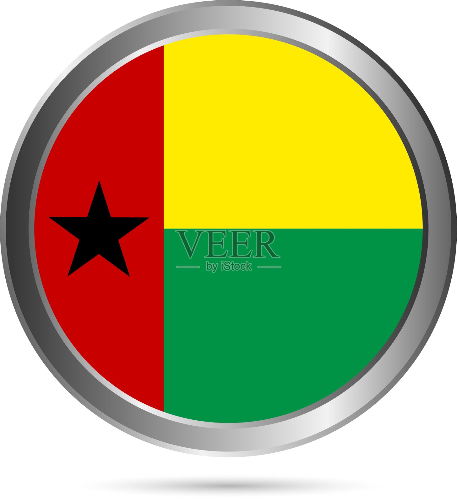 几内亚比绍国旗按钮插画图片素材