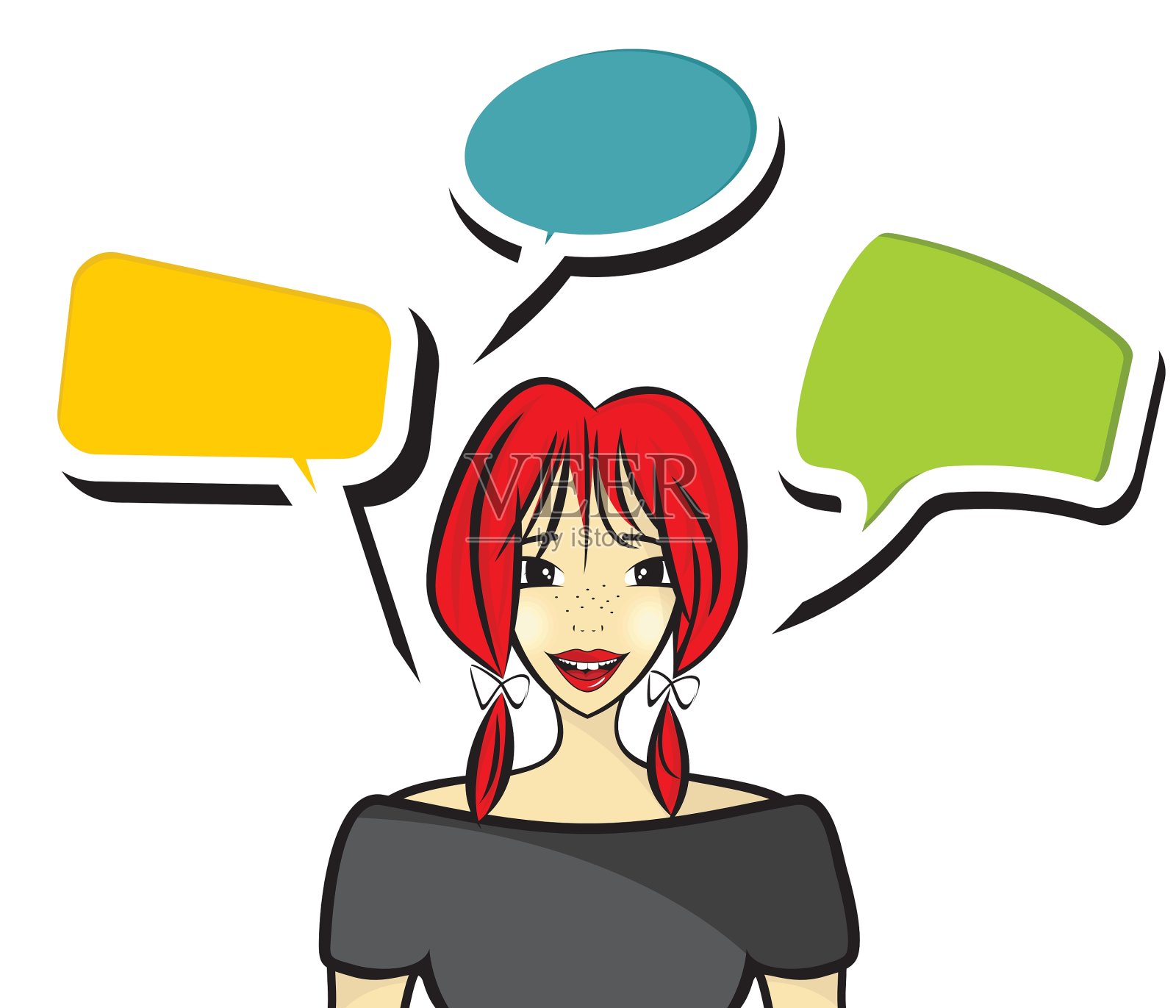 devojcica sa oblakom1 调整大小插画图片素材