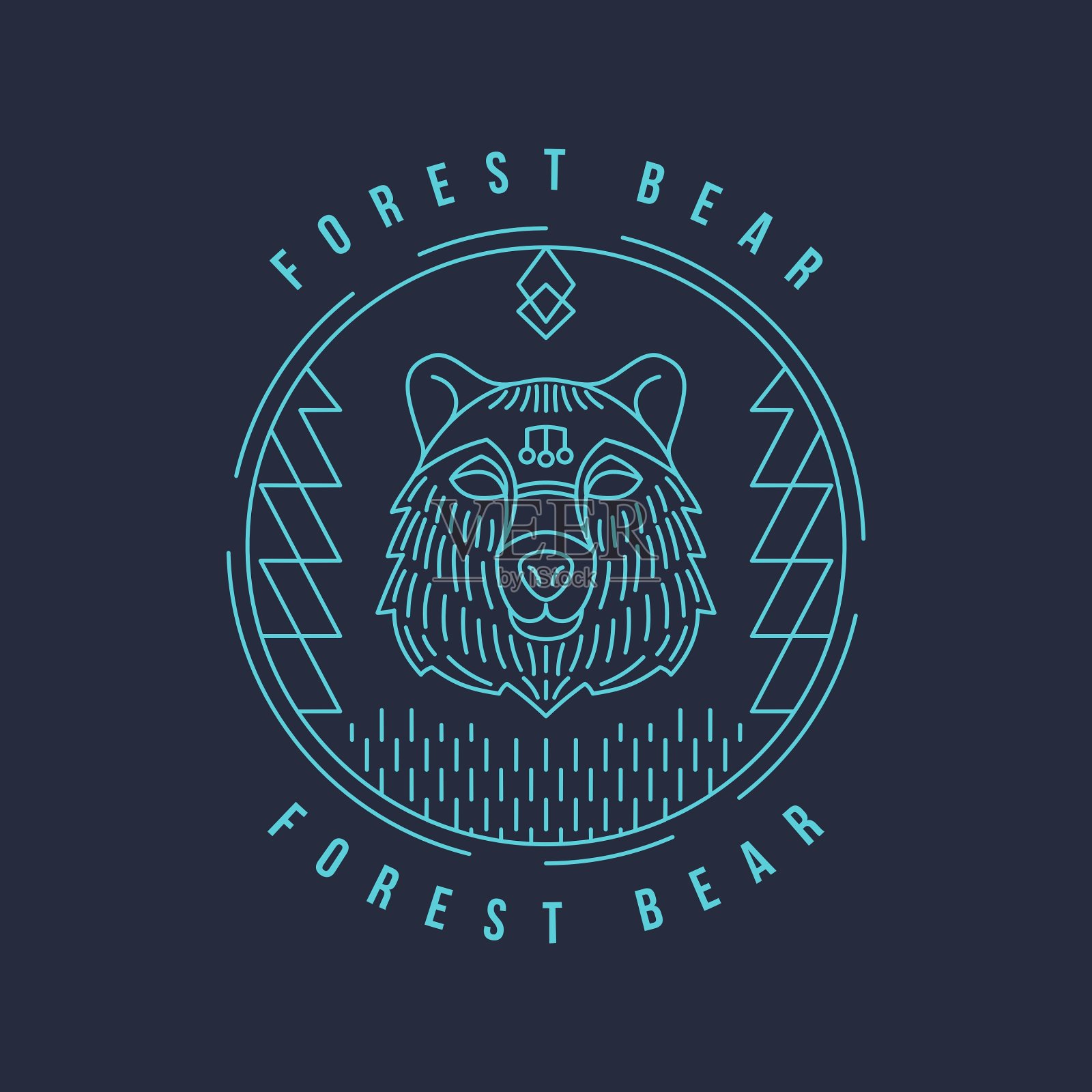 线艺术徽章或标志模板细线图形插画图片素材