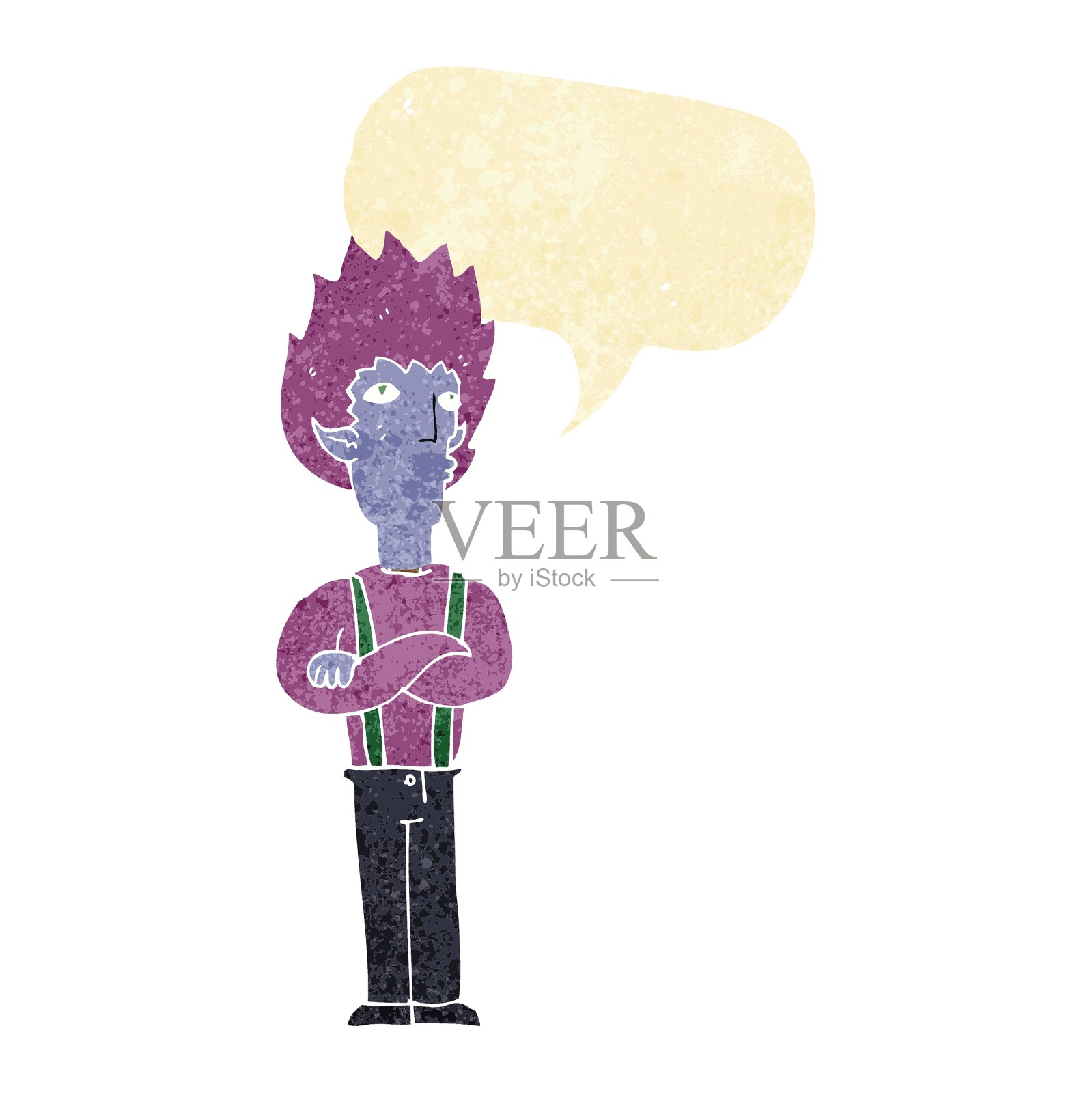 卡通吸血鬼男人和语音泡泡设计元素图片