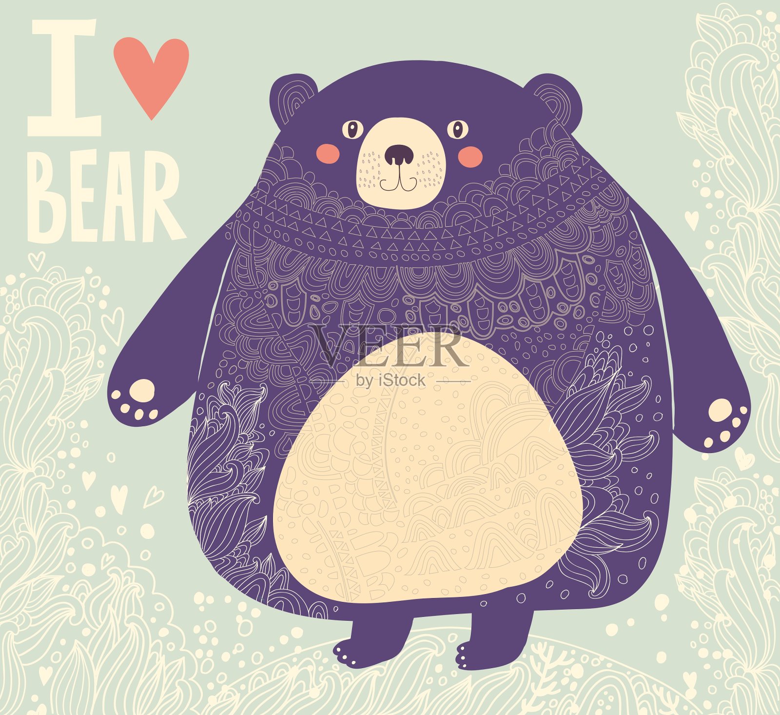卡通熊的背景插画图片素材