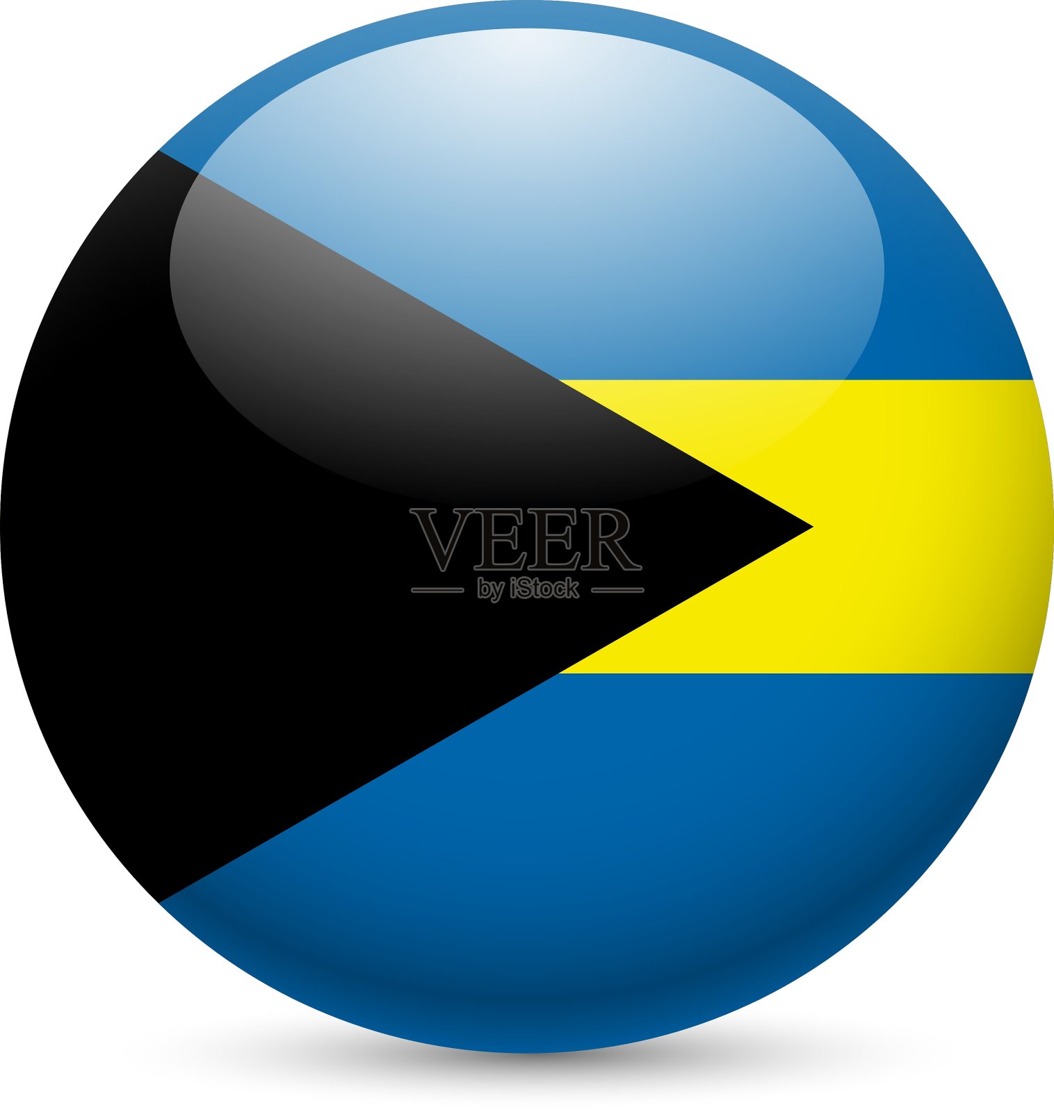 巴哈马群岛的圆形光泽图标插画图片素材