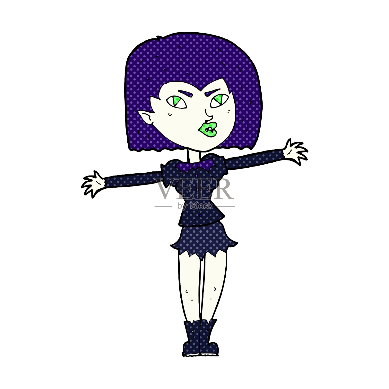 漫画中的吸血鬼女孩设计元素图片