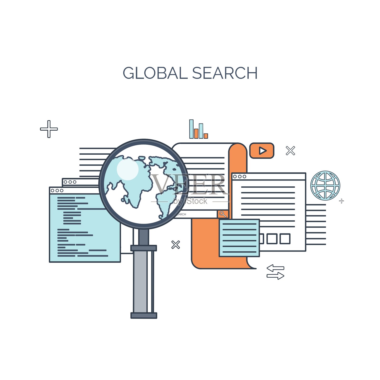 平面计算背景插画图片素材