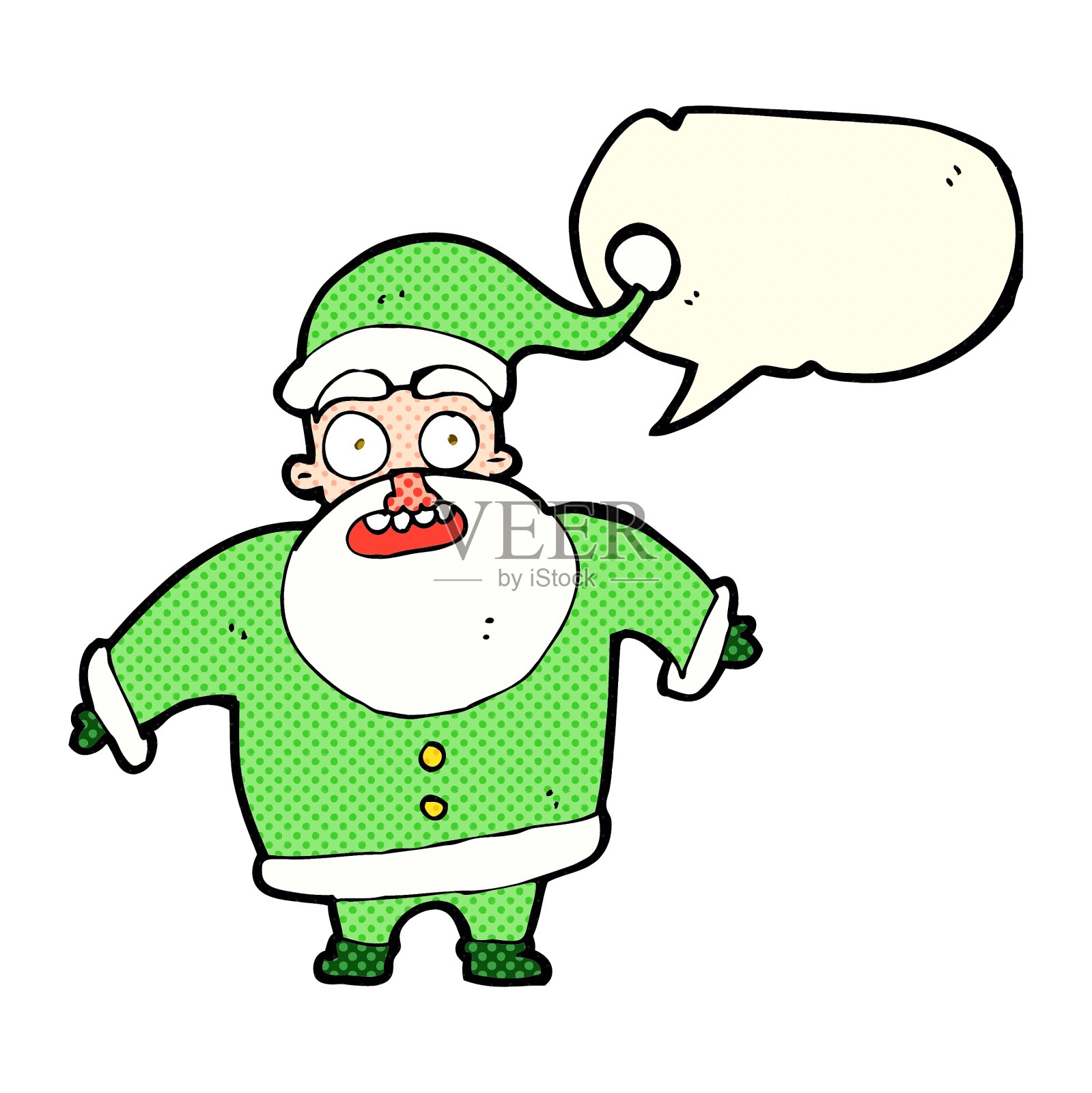 卡通人物用言语泡泡震惊了圣诞老人设计元素图片