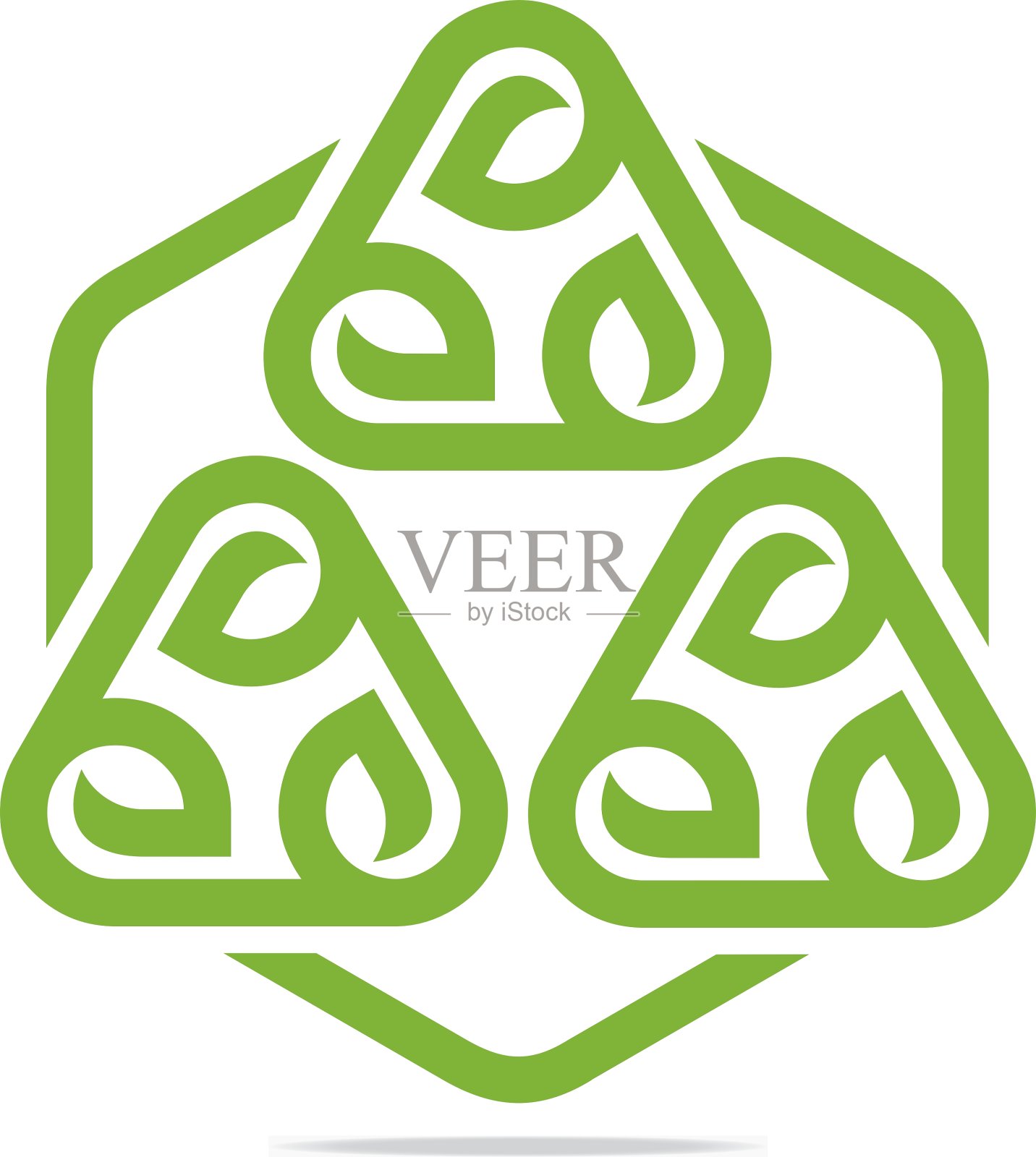 标志设计走绿色花园植物圈图标插画图片素材