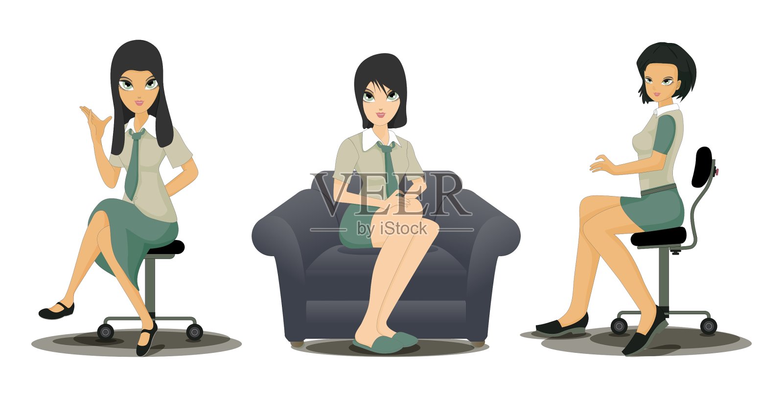 员工的职业女性设计元素图片