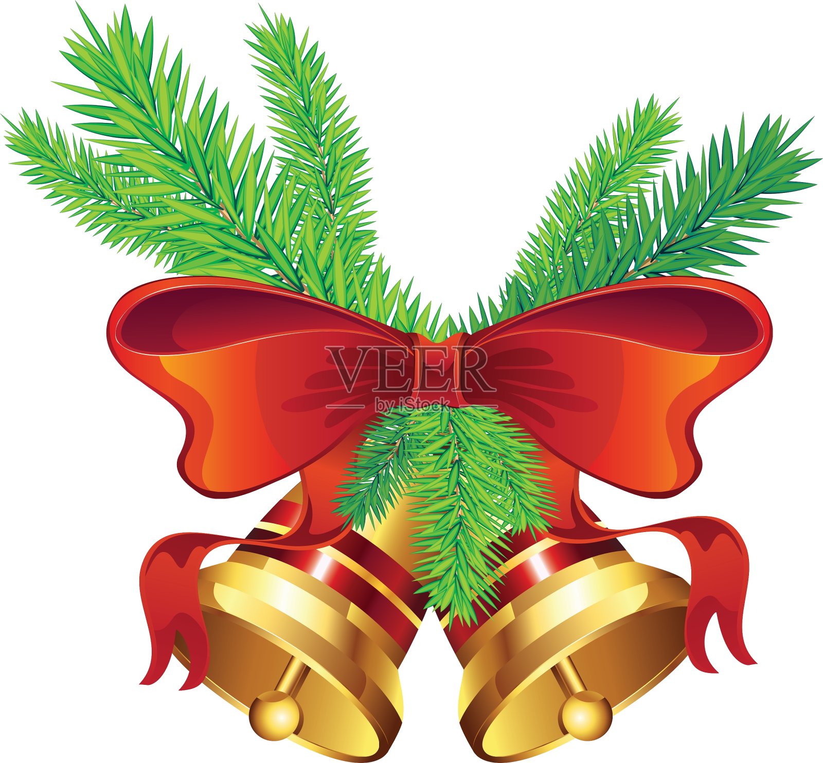 金色圣诞Bell6插画图片素材