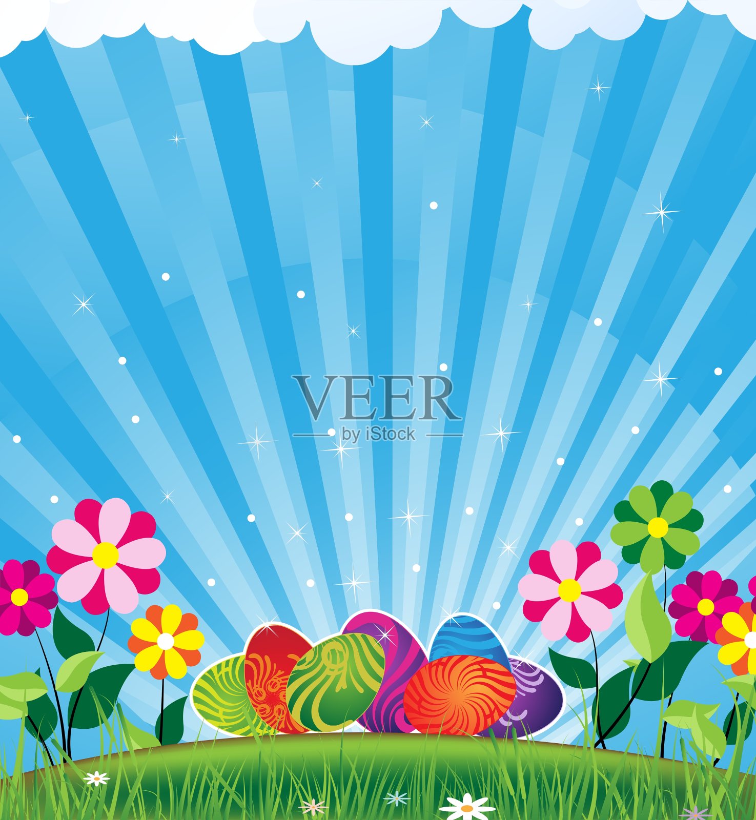 复活节彩蛋插画图片素材