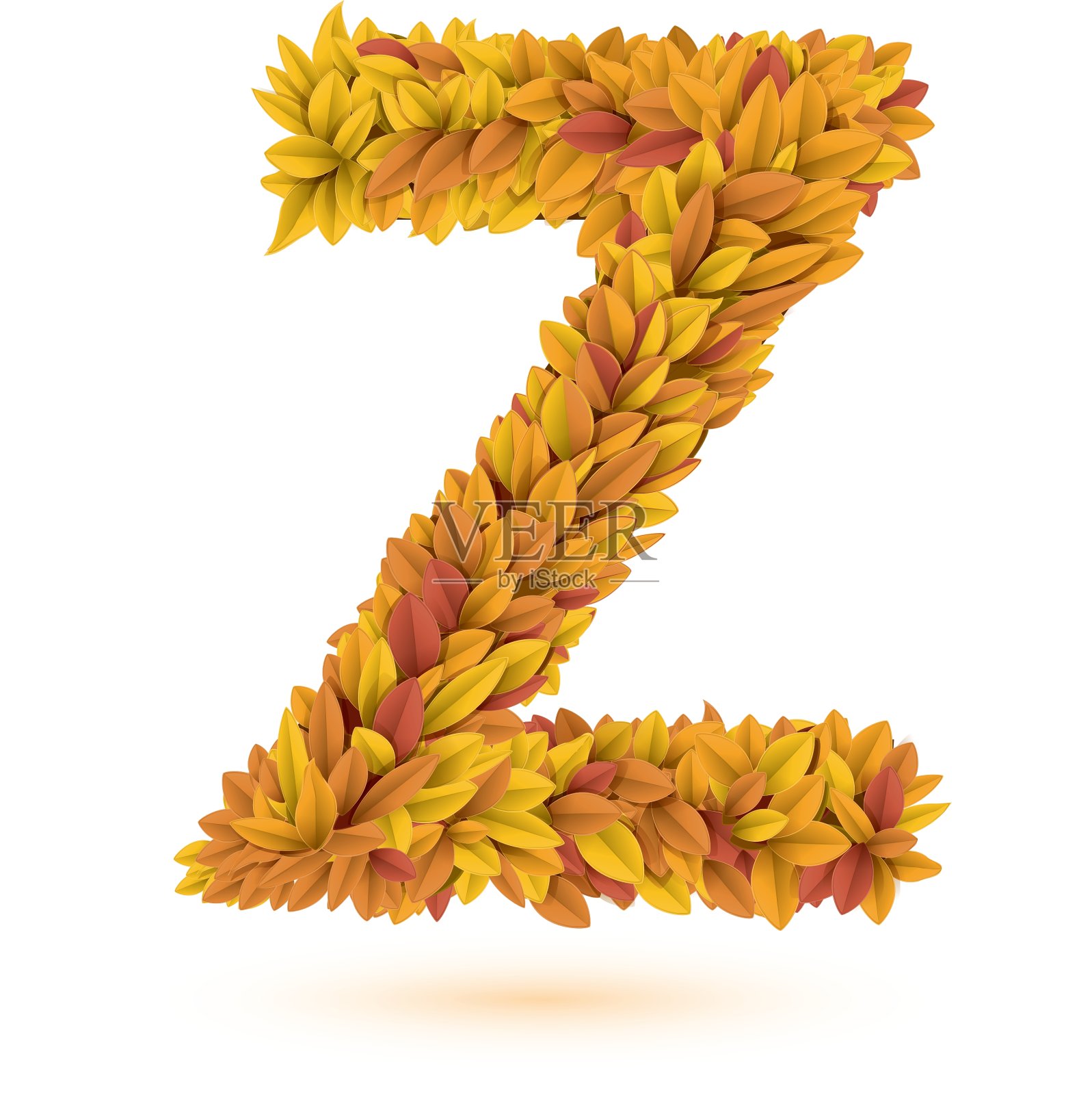 秋天秋天亮橙色的叶子信设计元素图片