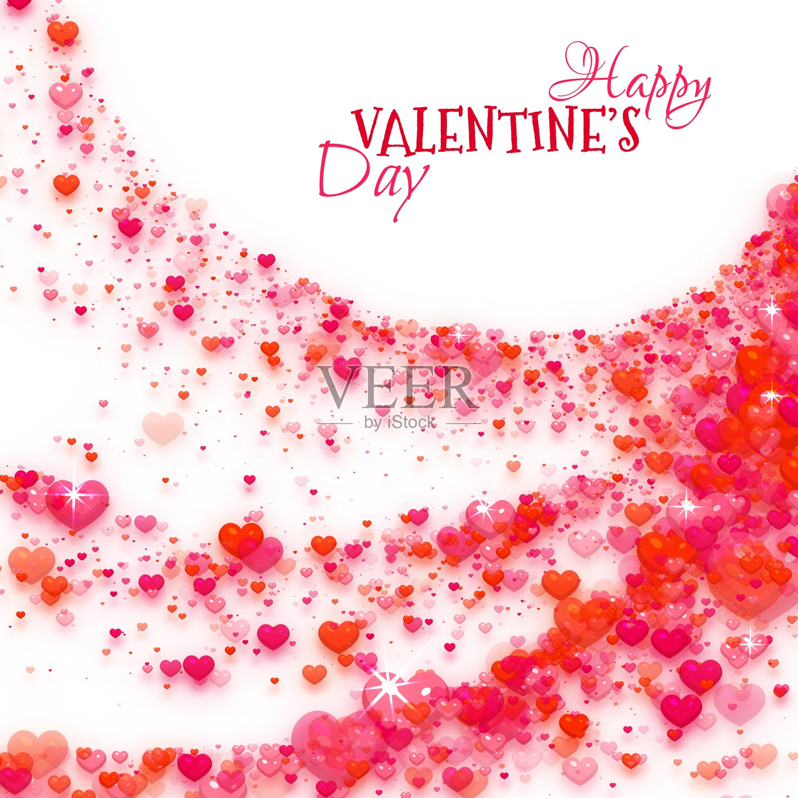 快乐的情人节背景与心插画图片素材