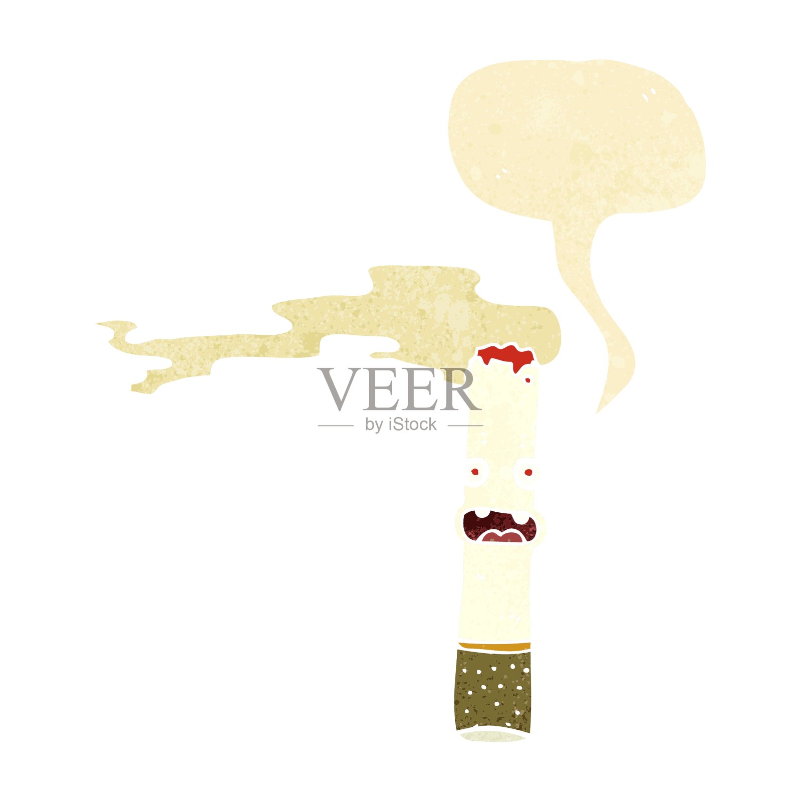 卡通香烟与讲话气泡插画图片素材