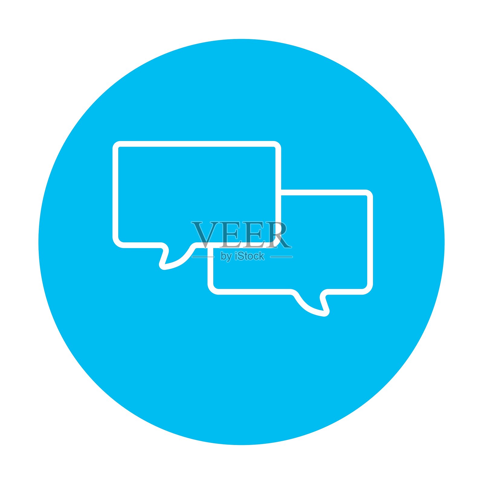 语音方块线条图标设计元素图片