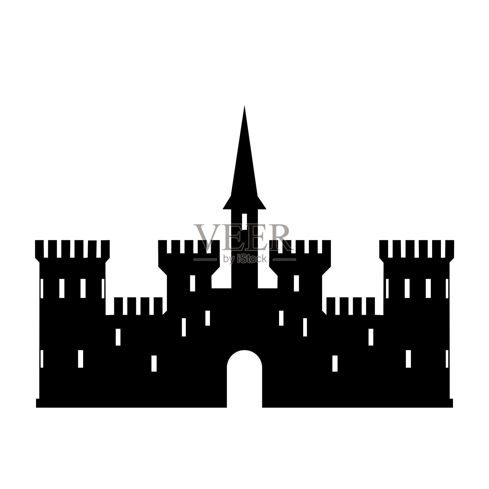 抽象城堡标志模板设计元素图片