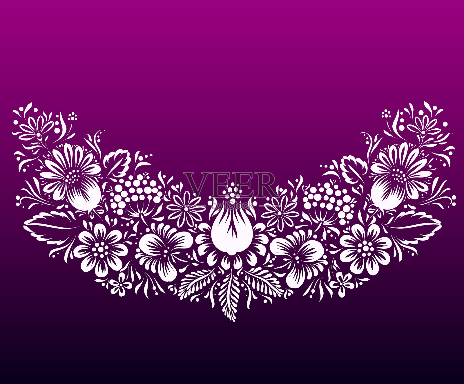 民族的花朵点缀插画图片素材