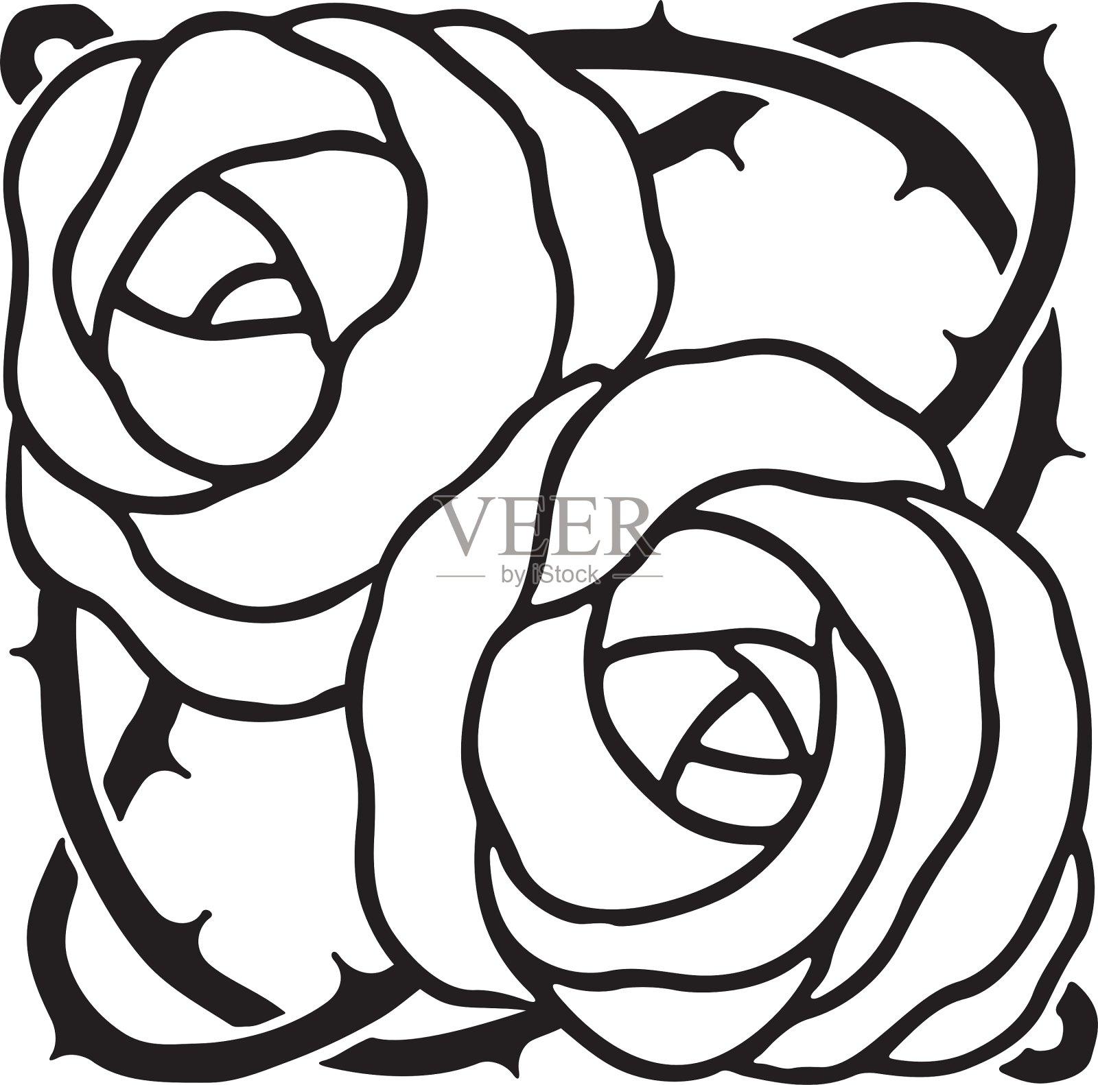 玫瑰瓷砖插画图片素材