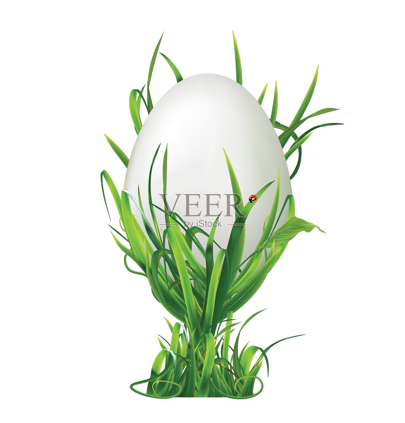 复活节的蛋和草蛋杯设计元素图片