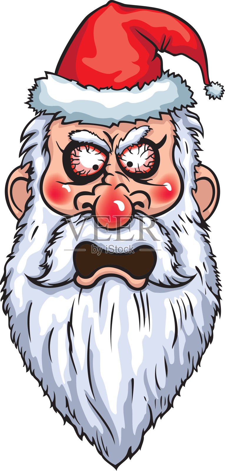 愤怒的圣诞老人头设计元素图片