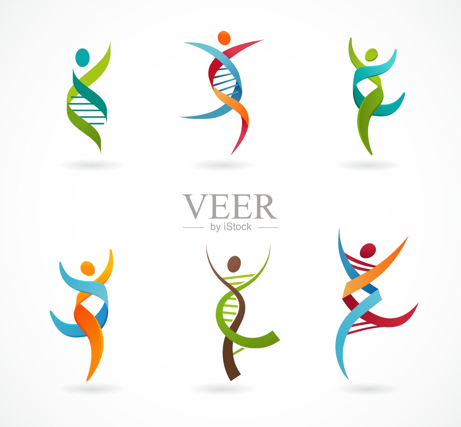 DNA基因符号-男人和女人的图标插画图片素材