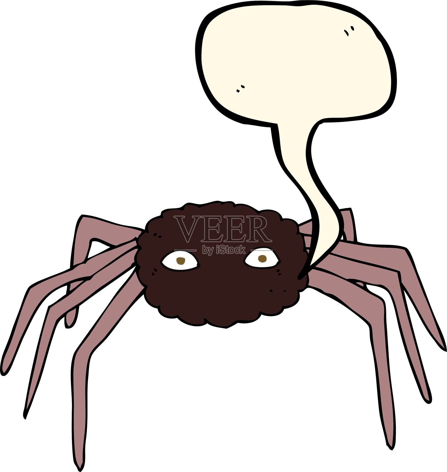 卡通蜘蛛和语音泡泡设计元素图片