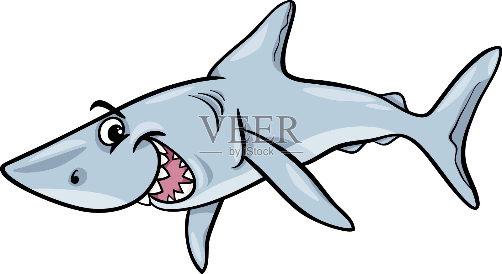 鲨鱼动物卡通设计元素图片