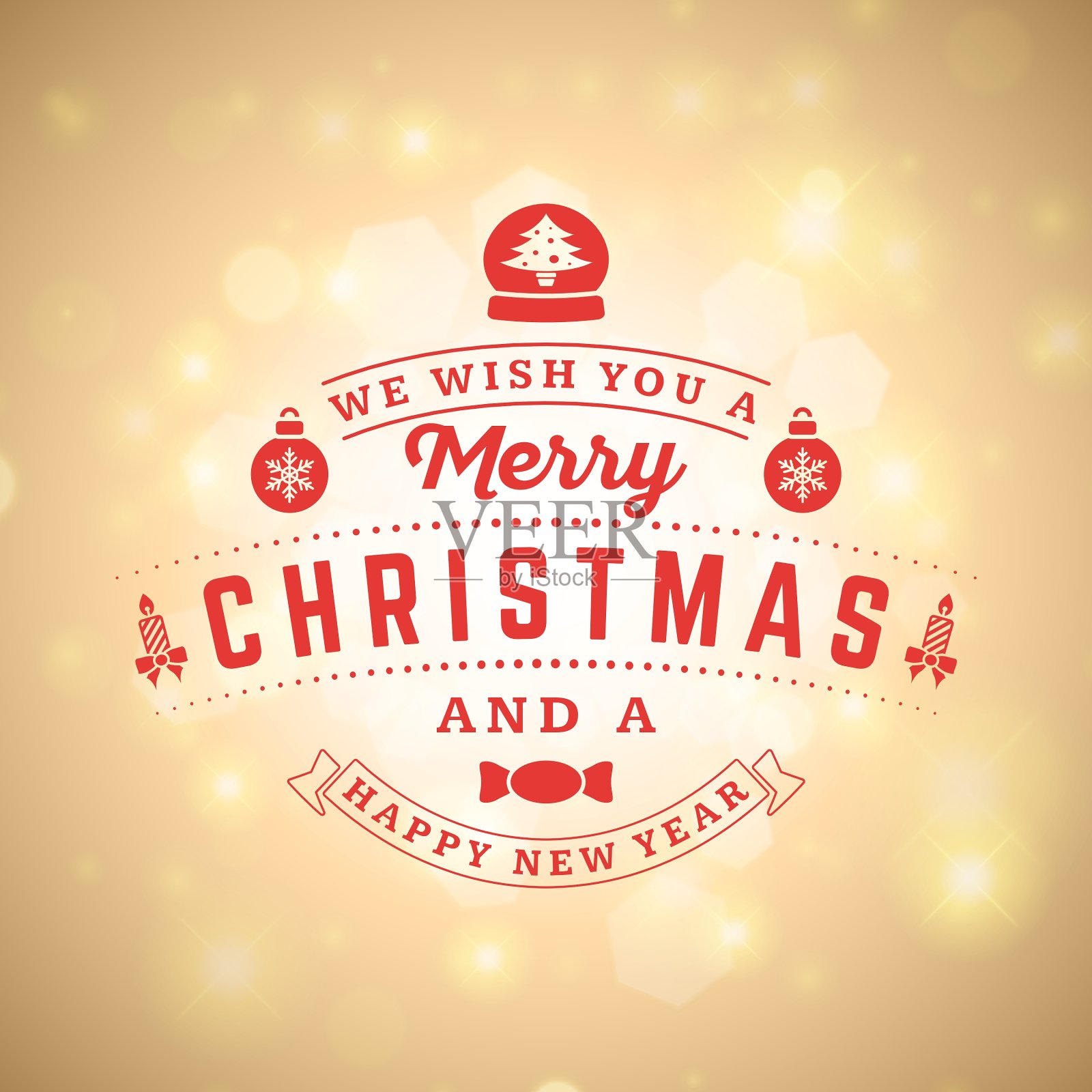 圣诞明信片装饰与复古设计模板素材