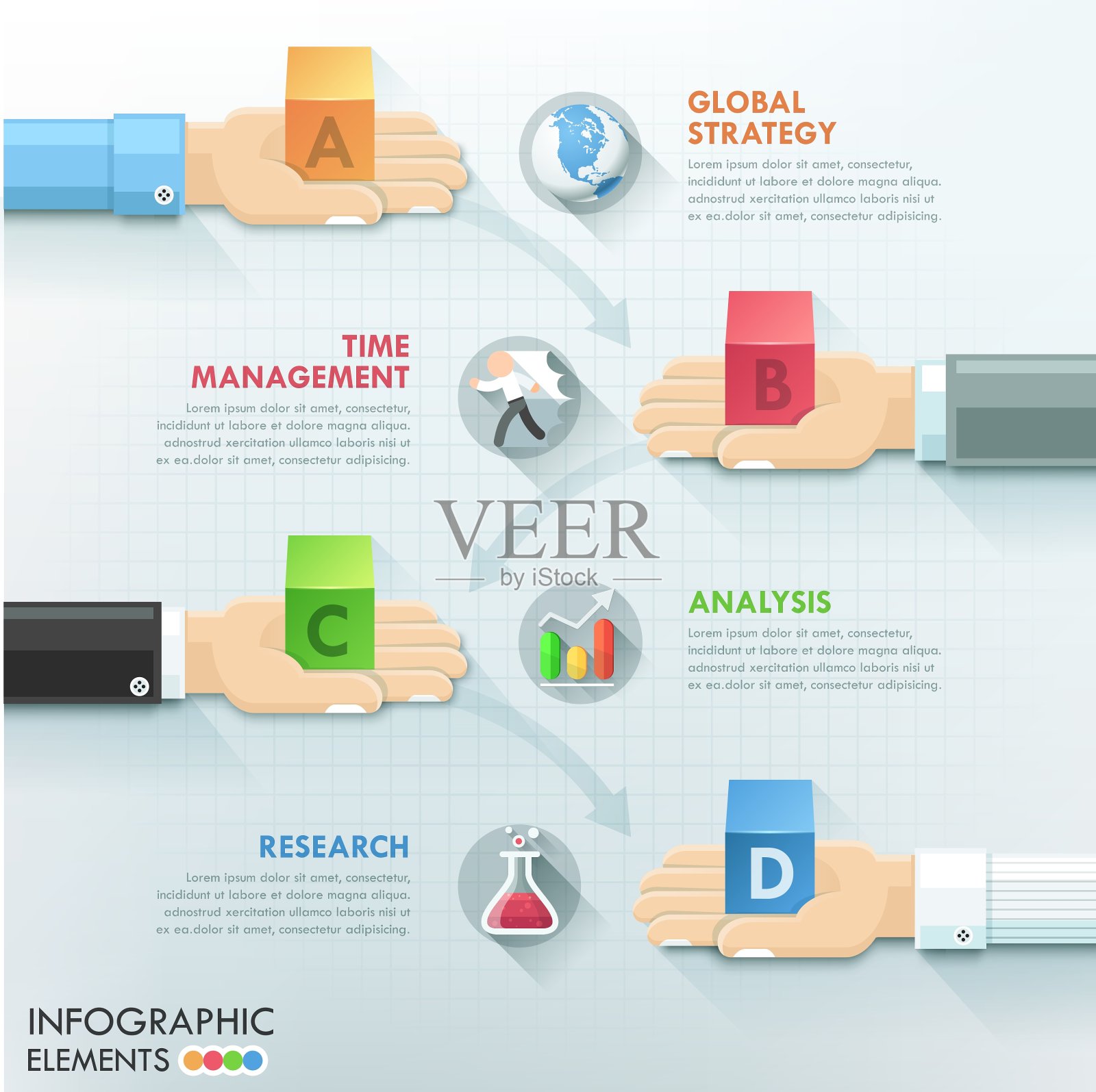 现代信息图表选项模板设计模板素材