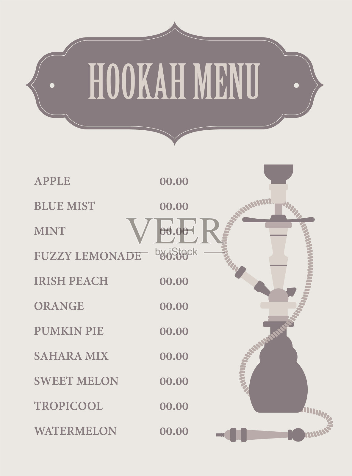 水烟菜单模板设计模板素材