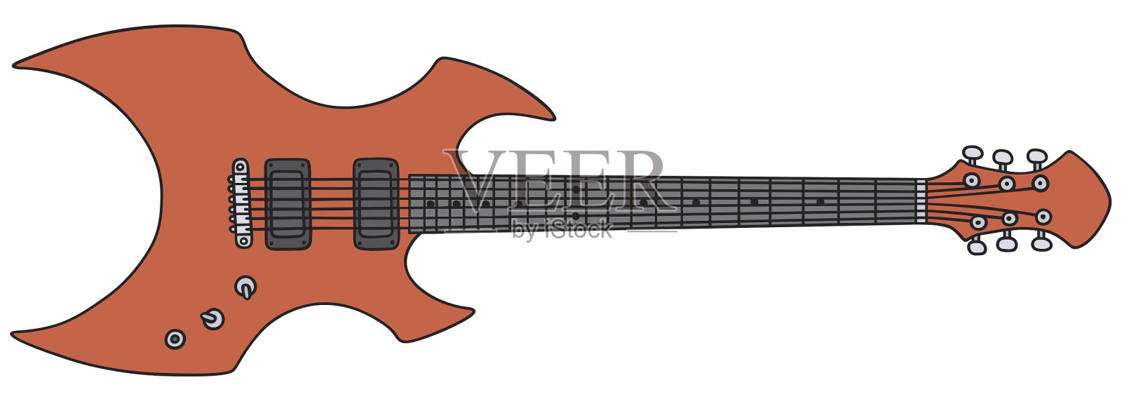 红色重金属电吉他设计元素图片