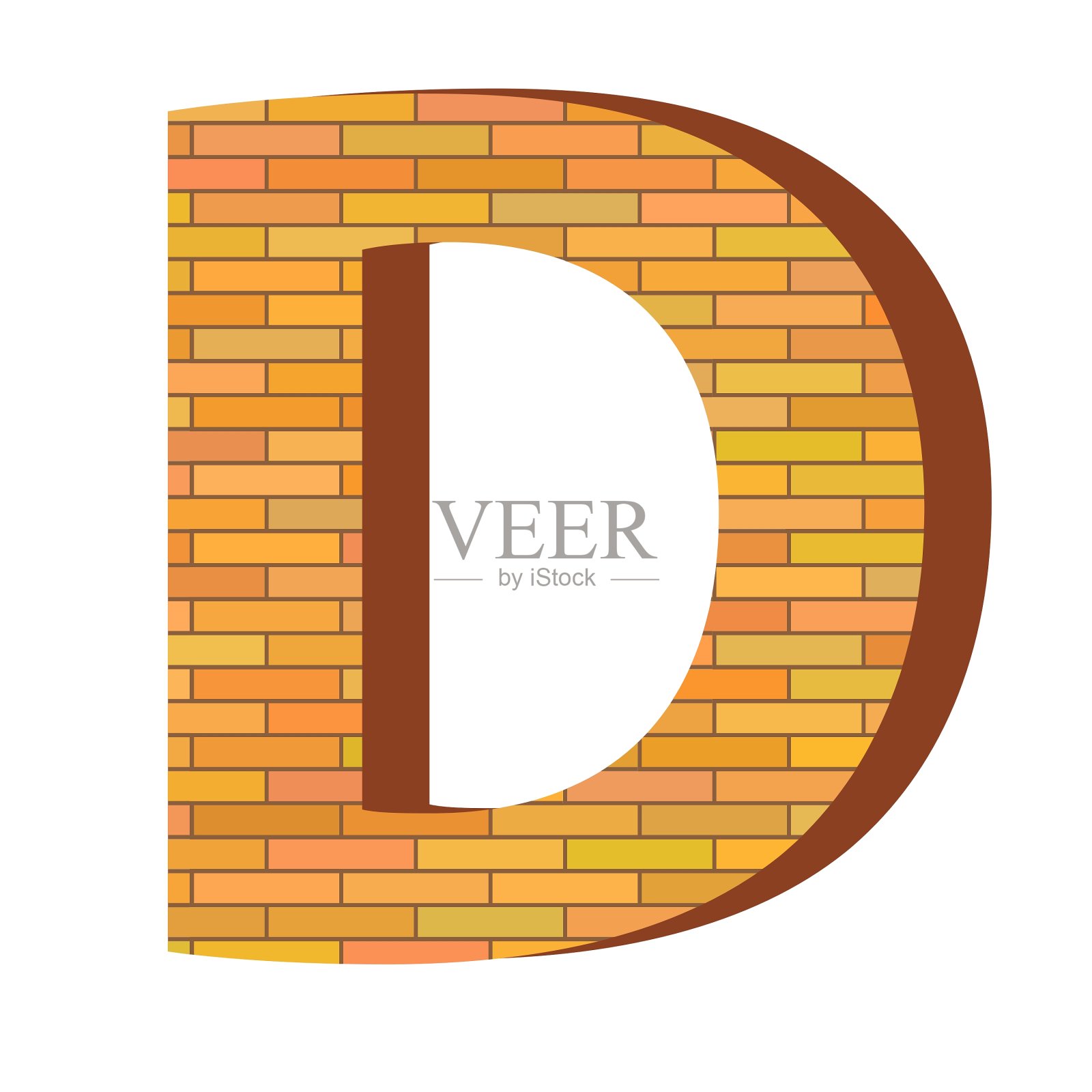 砖字母D设计元素图片