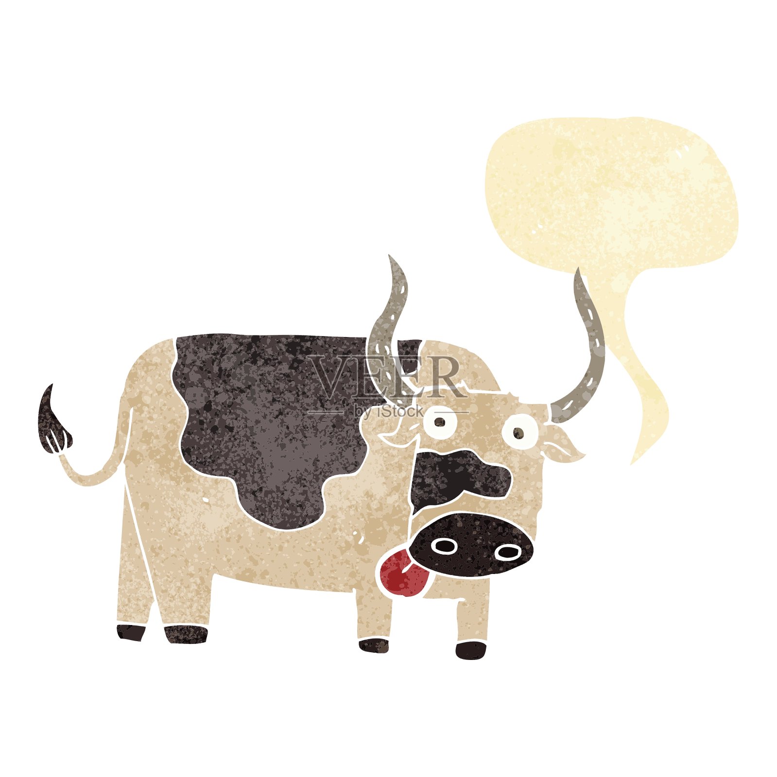 卡通公牛与言论泡沫设计元素图片