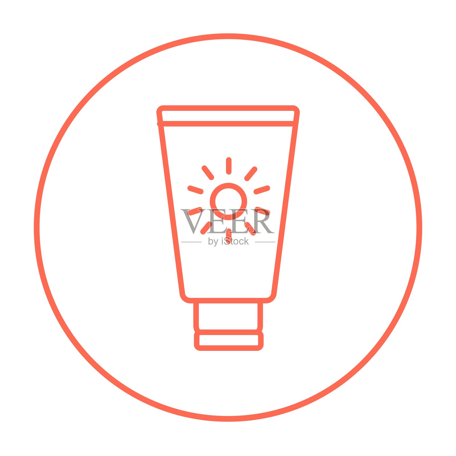 防晒霜行图标图标素材