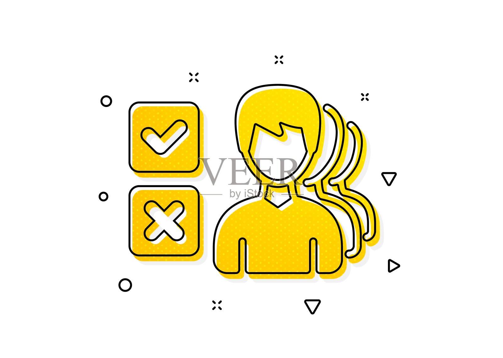 选择图标。选择答案的迹象。向量图标素材