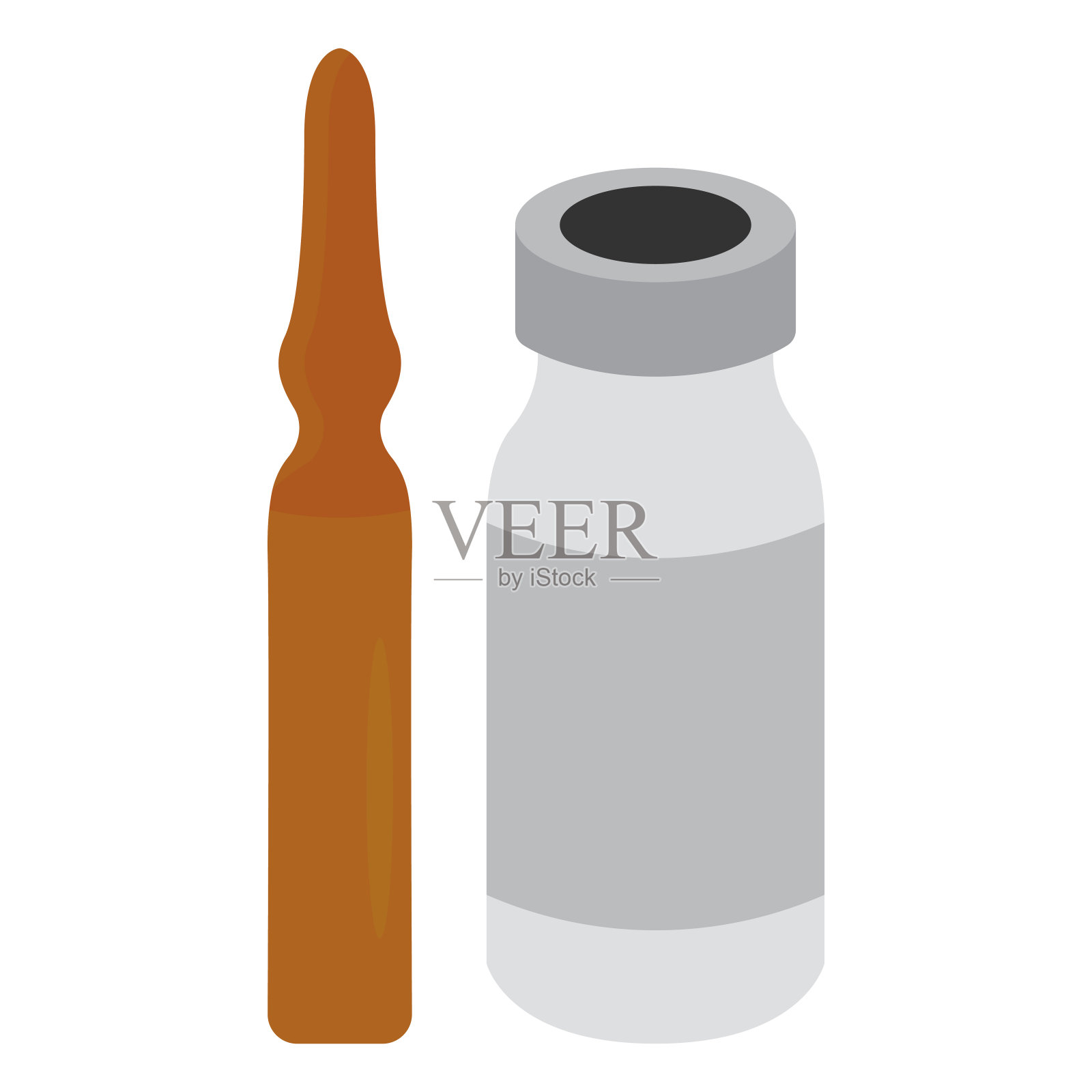孤立的医用安瓿图标插画图片素材
