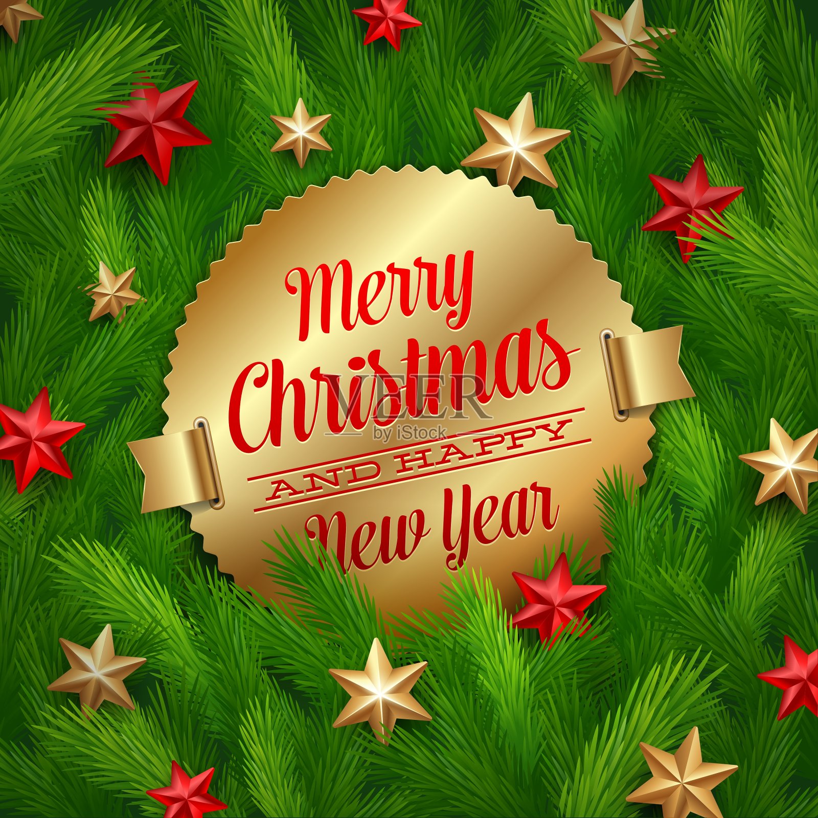 金色的标签上写着圣诞祝福设计模板素材