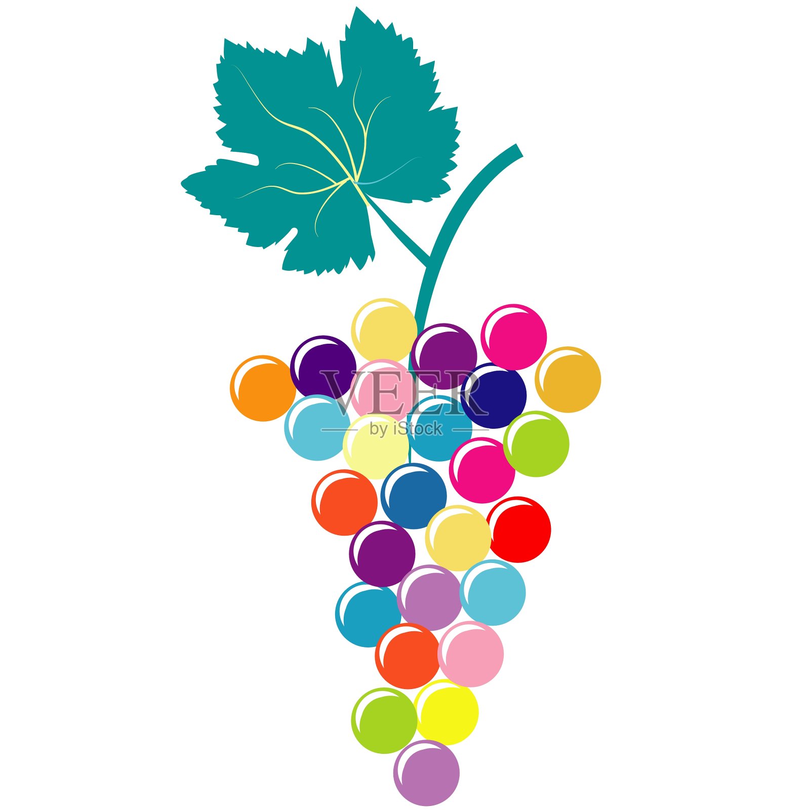 抽象的彩色葡萄串设计元素图片