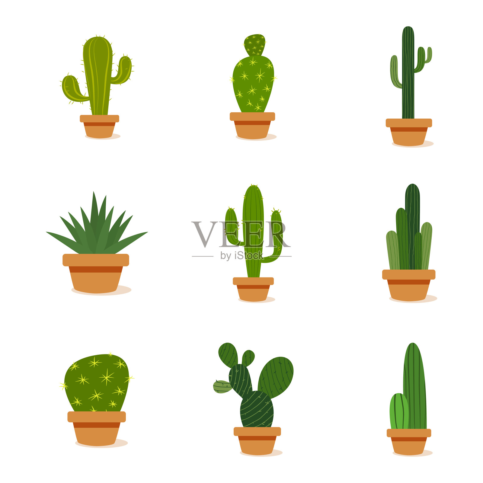 盆栽中的仙人掌设计元素图片