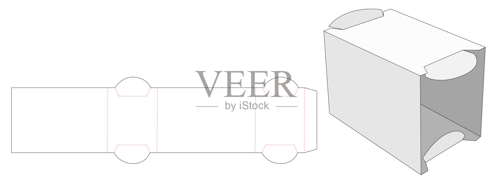 包装模切模板插画图片素材