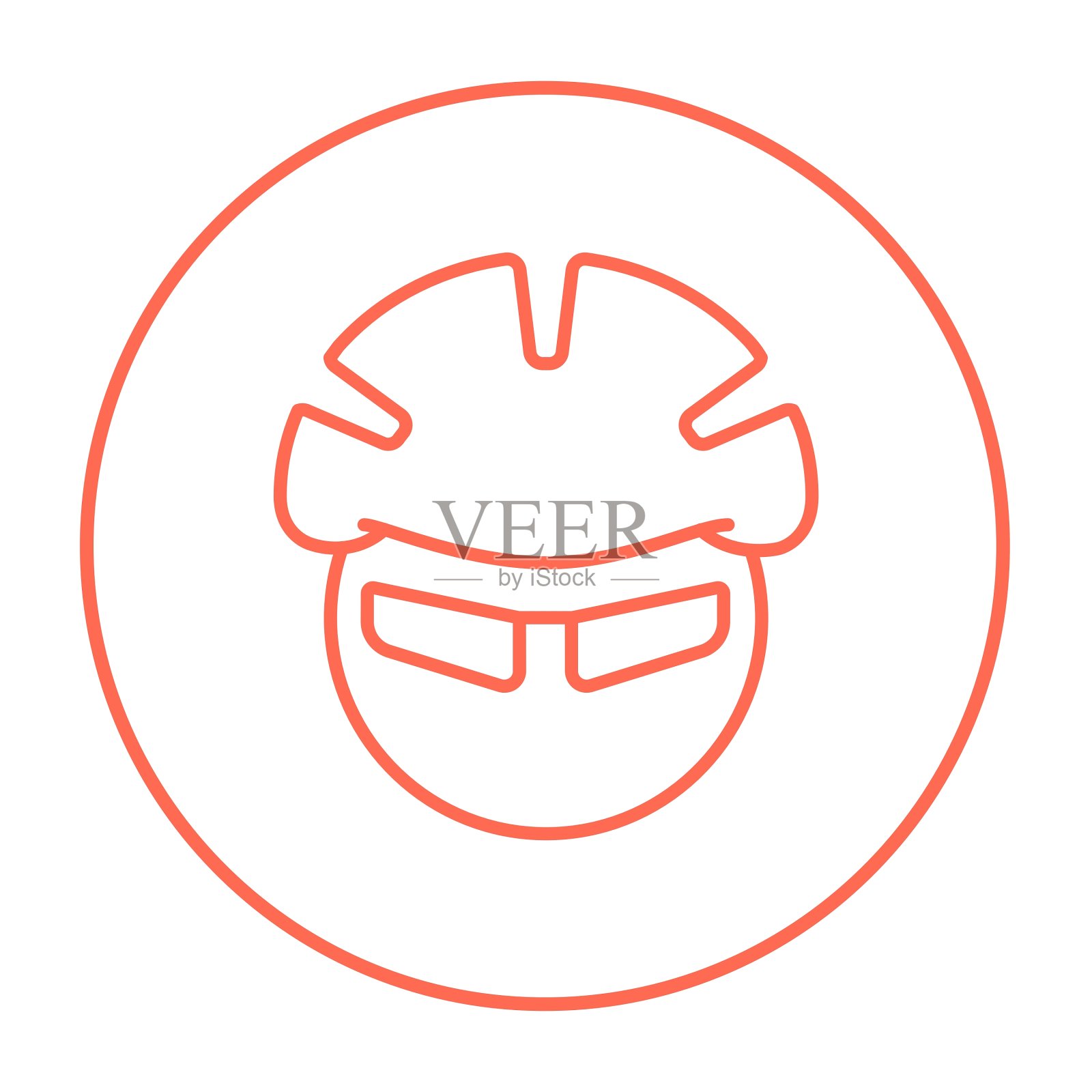 男子在自行车头盔和眼镜线图标设计元素图片