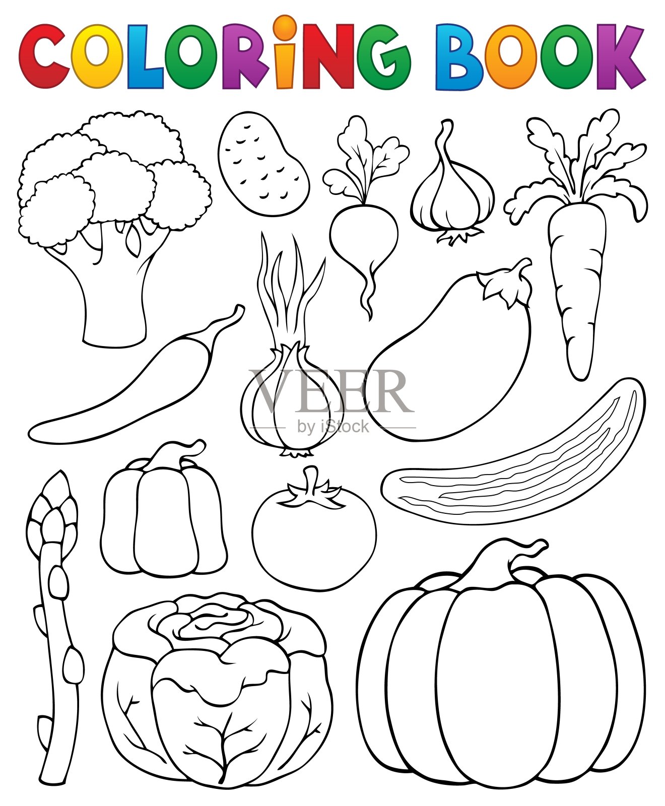 图画书蔬菜收集1插画图片素材