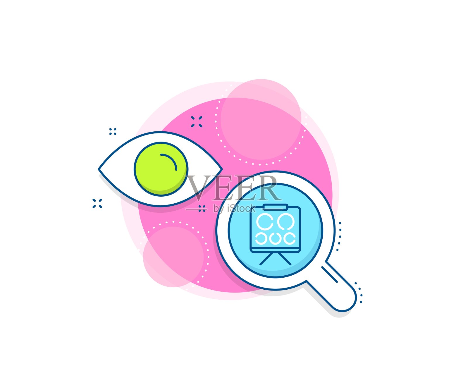 视力板线条图标。眼科医生诊所标志。眼科视力。矢量插画图片素材