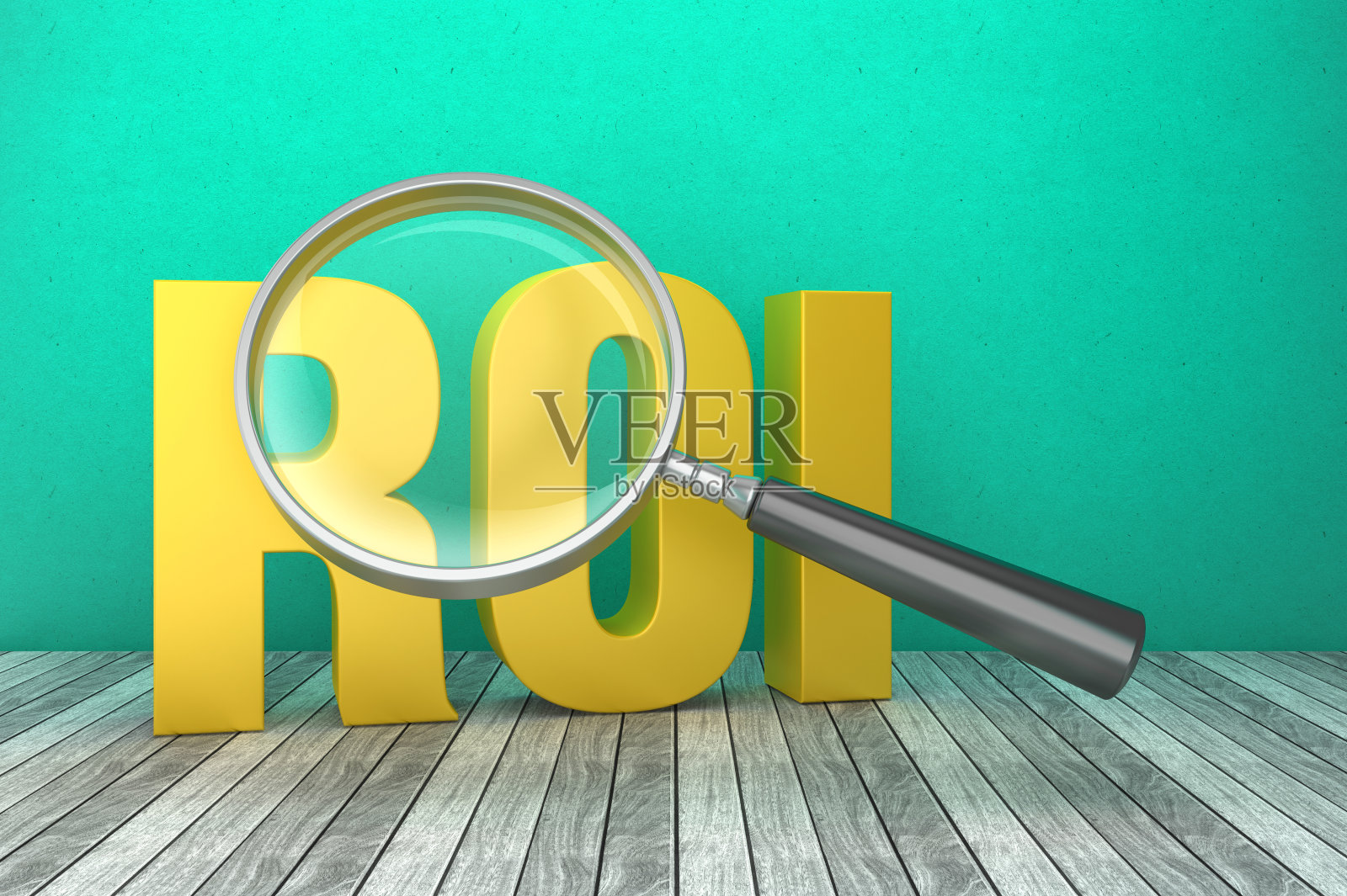 3D字ROI与放大镜- 3D渲染照片摄影图片